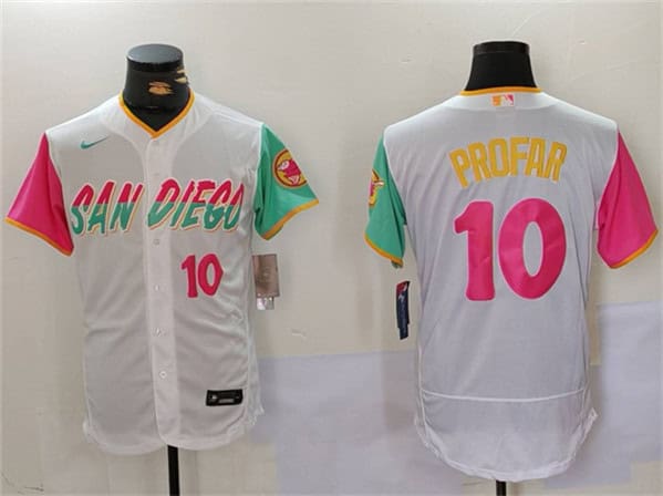 San Diego Padres #10 Jurickson Profar White City Connect Flex Base Stitched Jersey