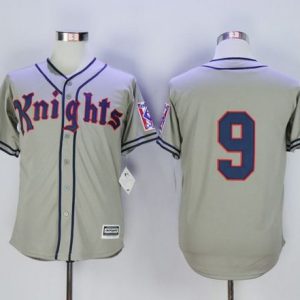 New York Knights The Natural #9 Roy Hobbs Grey Movie Stitched Baseball Jersey