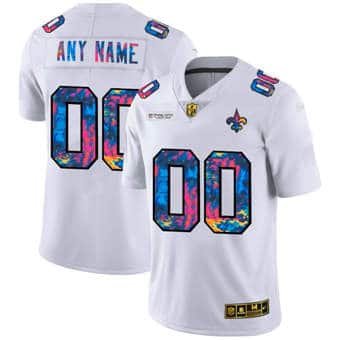 New Orleans Saints Customized Custom 2020 White Crucial Catch Limited Stitched Jersey