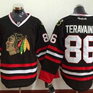 Blackhawks #86 Teuvo Teravainen Black Stitched Jersey