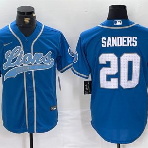 Detroit Lions #20 Barry Sanders Blue Cool Base Stitched Jersey
