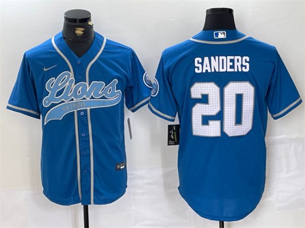 Detroit Lions #20 Barry Sanders Blue Cool Base Stitched Jersey
