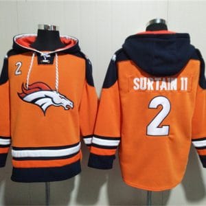 Denver Broncos #2 Pat Surtain II Orange Navy Ageless Must-Have Lace-Up Pullover Hoodie