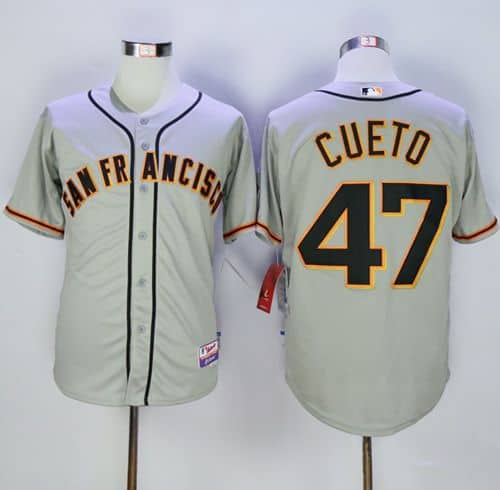Giants #47 Johnny Cueto Grey Cool Base Road Stitched Jersey