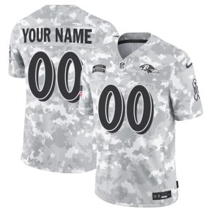 Baltimore Ravens Custom 2024 F.U.S.E Arctic Camo Salute To Service Limited Jersey