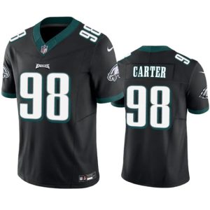 Philadelphia Eagles #98 Jalen Carter Black 2023 F.U.S.E. Vapor Untouchable Stitched Jersey
