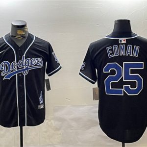 Los Angeles Dodgers #25 Tommy Edman Black 2024 World Series Champions Limited Jersey