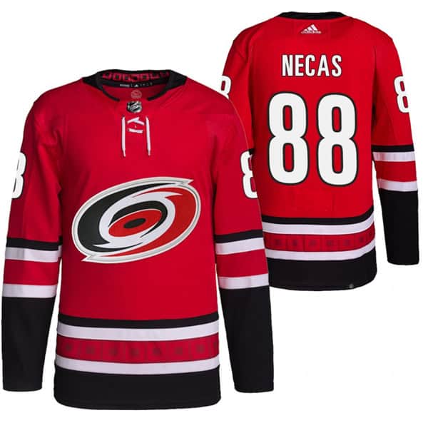 Carolina Hurricanes #88 Martin Necas Red Stitched Jersey