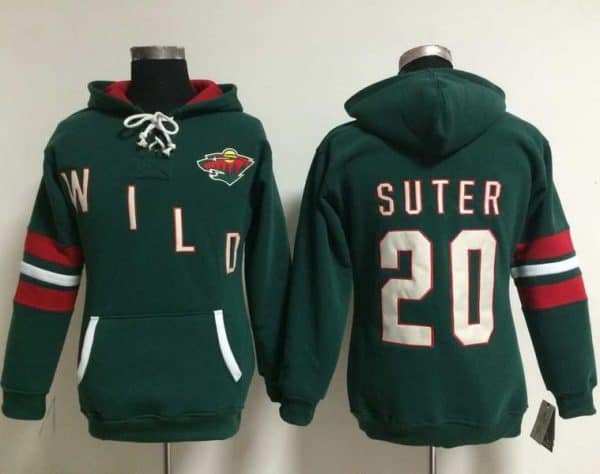 Minnesota Wild #20 Ryan Suter Green Old Time Heidi NHL Hoodie