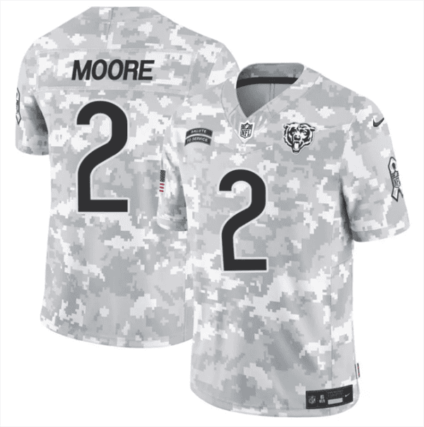 Chicago Bears #2 DJ Moore 2024 F.U.S.E Arctic Camo Salute To Service Limited Stitched Jersey