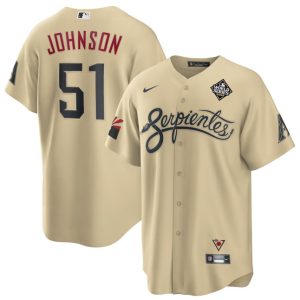 Arizona Diamondbacks #51 Randy Johnson Gold 2023 World Series City Connect Cool Base Stitched Jersey