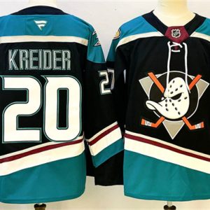 Anaheim Ducks #20 Chris Kreider Black Teal 2024-25 Stitched Jersey