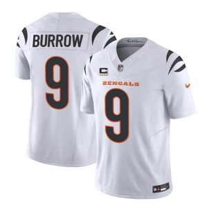 Cincinnati Bengals #9 Joe Burrow White 2023 F.U.S.E. With 4-Star C Patch Vapor Untouchable Limited Stitched Jersey