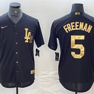 Los Angeles Dodgers #5 Freddie Freeman Black Cool Base Stitched Jersey