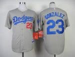 Dodgers #23 Adrian Gonzalez Grey Cool Base Stitched Jersey
