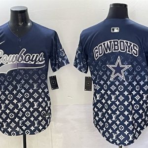 Dallas Cowboys Team Big Logo Navy Limited Stitched Jersey