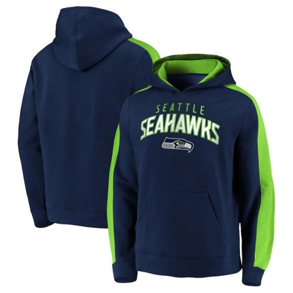 Seattle Seahawks Navy Game Time Arch Pullover Hoodie
