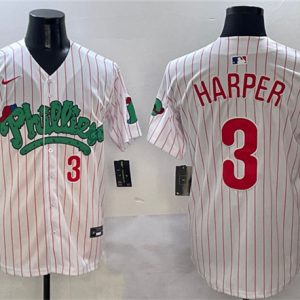 Philadelphia Phillies #3 Bryce Harper White Phanatic Limited Stitched Jersey