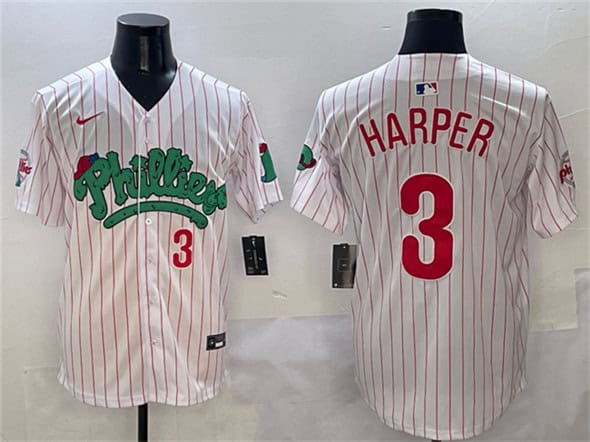 Philadelphia Phillies #3 Bryce Harper White Phanatic Limited Stitched Jersey
