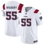 New England Patriots #55 Garrett Bradbury White 2025 F.U.S.E. Vapor Limited Stitched Jersey