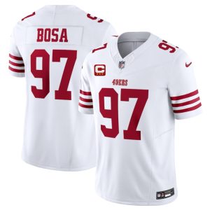 San Francisco 49ers #97 Nick Bosa White 2025 F.U.S.E. With 3-Star C Patch Vapor Untouchable Limited Stitched Jersey