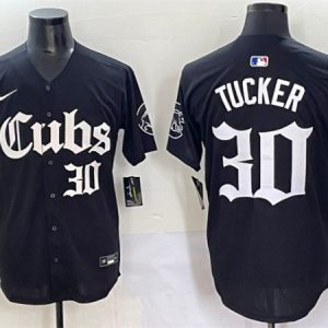 Chicago Cubs #30 Kyle Tucker Black 'Gothic North Side Edition' Vapor Premier Limited Stitched Jersey