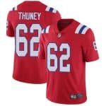 New England Patriots #62 Joe Thuney Red Vapor Untouchable Limited Stitched Jersey