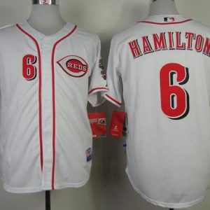 Reds #6 Billy Hamilton White Cool Base Stitched Jersey