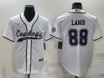 Dallas Cowboys #88 CeeDee Lamb White Cool Base Stitched Baseball Jersey