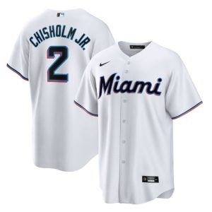 Miami Marlins #2 Jazz Chisholm Jr. White Cool Base Stitched Jersey