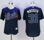 Braves #31 Greg Maddux Navy Blue Flexbase Authentic Collection Stitched Jersey