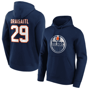 Edmonton Oilers #29 Leon Draisaitl Navy Pullover Hoodie