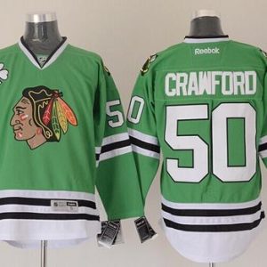 Blackhawks #50 Corey Crawford Green Stitched Jersey