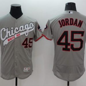 White Sox #45 Michael Jordan Grey Flexbase Authentic Collection Cooperstown Stitched Jersey
