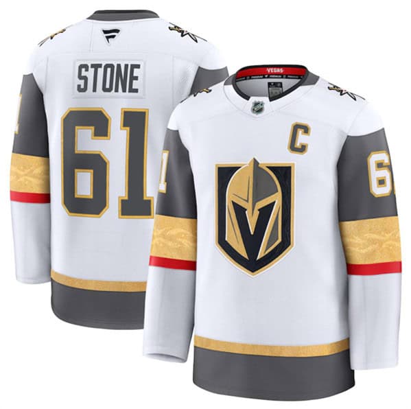 Vegas Golden Knights #61 Mark Stone White 2024-25 Away Stitched Jersey