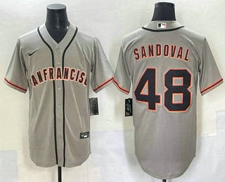 San Francisco Giants #48 Pablo Sandoval Grey Cool Base Stitched Jersey