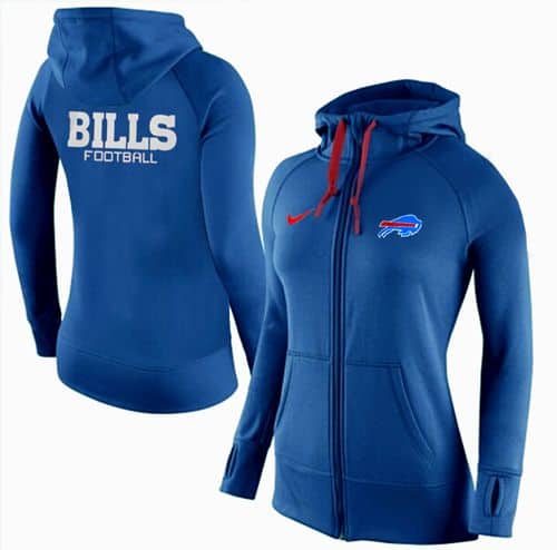 Nike Buffalo Bills Full-Zip Performance Hoodie Blue