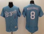 Royals #8 Mike Moustakas Light Blue Flexbase Authentic Collection Stitched Jersey