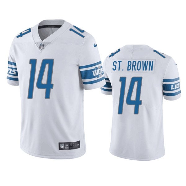 Detroit Lions #14 Amon-Ra St. Brown White Vapor Untouchable Limited Stitched Jersey