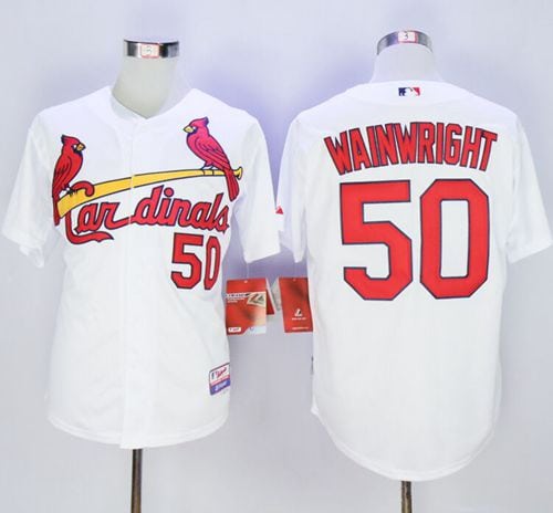 Cardinals #50 Adam Wainwright White Stitched Jersey