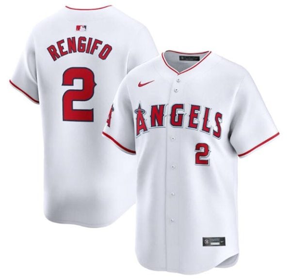 Los Angeles Angels #2 Luis Rengifo White Home Limited Stitched Jersey