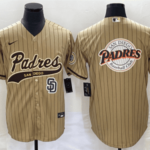 San Diego Padres TanTeam Big Logo In Back Cool Base With Patch Stitched Jersey