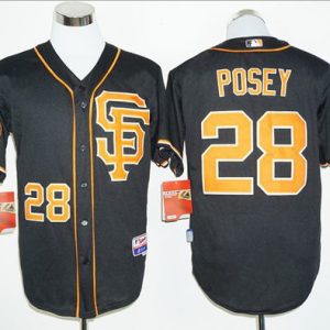 Giants #28 Buster Posey Black 2016 Cool Base Stitched Jersey