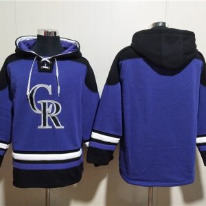 Colorado Rockies Blank Purple Ageless Must-Have Lace-Up Pullover Hoodie