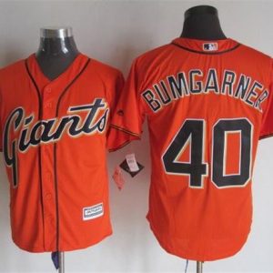 Giants #40 Madison Bumgarner Orange Alternate New Cool Base Stitched Jersey