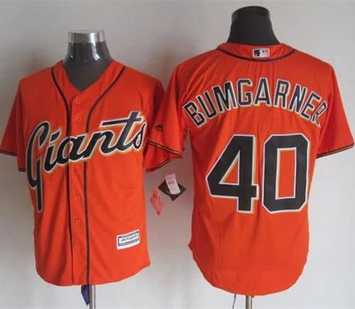 Giants #40 Madison Bumgarner Orange Alternate New Cool Base Stitched Jersey
