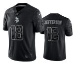 Minnesota Vikings #18 Justin Jefferson Black Reflective Limited Stitched Football Jersey