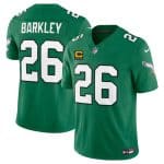 Philadelphia Eagles #26 Saquon Barkley Kelly Green 2025 F.U.S.E. With 4-Star C Patch Vapor Untouchable Limited Throwback Stitched Jersey