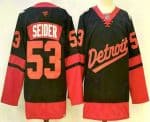 Detroit Red Wings #53 Moritz Seider Black 2025 Stadium Series Stitched Jersey