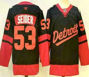 Detroit Red Wings #53 Moritz Seider Black 2025 Stadium Series Stitched Jersey